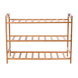 Raft din bambus pentru incaltaminte, 3 nivele, 68.5x51x24 cm, 9-10 perechi