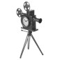 Ceas metal retro, forma camera video cu trepied si 2 role film, dimensiune 30x29x53 cm Ceas metal retro, forma camera video cu trepied si 2 role film, dimensiune 30x29x53 cm