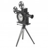 Ceas metal retro, forma camera video cu trepied si 2 role film, dimensiune 30x29x53 cm