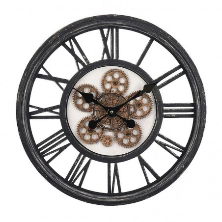 Ceas de perete vintage, diametru 50 cm, stil industrial, cifre romane