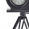 Ceas metal retro, forma camera video cu trepied si 2 role film, dimensiune 30x29x53 cm