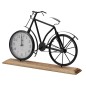 Ceas de masa metalic, forma bicicleta, suport de lemn, dimensiune 42x7.5x28.5 cm Ceas de masa metalic, forma bicicleta, suport de lemn, dimensiune 42x7.5x28.5 cm