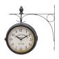 Ceas de perete New York Grand Central, 2 fete, metalic, diametru 19.5 cm, stil retro