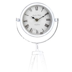 Ceas decorativ de masa, metalic, model vintage, diametru 15 cm