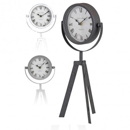 Ceas decorativ de masa, metalic, model vintage, diametru 15 cm