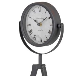 Ceas decorativ de masa, metalic, model vintage, diametru 15 cm