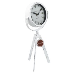 Ceas decorativ de masa, metalic, model vintage, diametru 15 cm