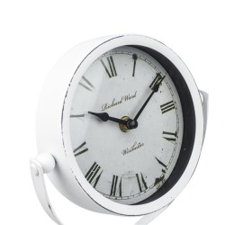 Ceas decorativ de masa, metalic, model vintage, diametru 15 cm