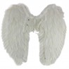 Aripi de inger din pene, 65 cm, costum carnaval, accesoriu sedinta foto, alb