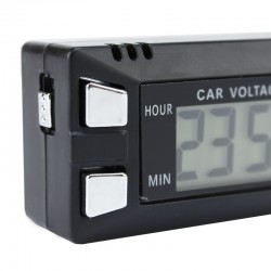 Termometru auto digital, ecran LCD, afisaj ora, temperatura interioara/exterioara