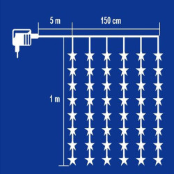 Perdea de stelute luminoase, 48 LED-uri, lungime 1.5 m, interior