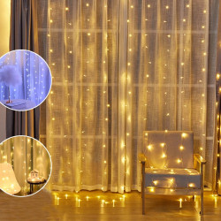 Perdea luminoasa 2x1m, 210 LED-uri cu lumina statica, adaptor IP44