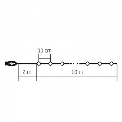 Ghirlanda microLED RGB cu telecomanda, lungime 10 m, USB, 12 efecte luminoase, timer