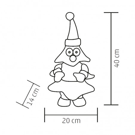 Decoratiune brad de Craciun, canta si danseaza, material textil, 40 cm