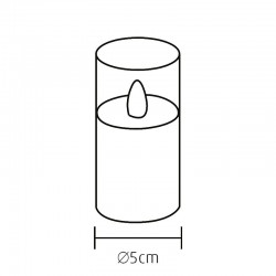 Set 3 lumanari LED, alb cald intermitent, efect flacara, aranjament decorativ, sticla
