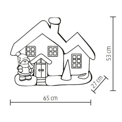 Figurina ceramica Casuta inzapezita, 12 LED-uri, lumina alb cald, 65x53 cm