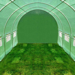 Sera tip tunel pentru gradina, 6x3x2 m, folie PE 140g/mp, filtru UV4, ferestre