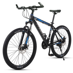 Bicicleta MTB de 26 inch, 21 viteze Shimano, jante aluminiu, frane disc, Phoenix, negru-albastru