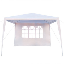 Cort pentru gradina 3x3 m, pavilion 3 pereti cu ferestre laterale, cadru de otel, impermeabil, 85g/mp