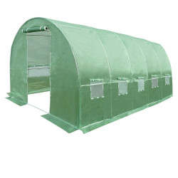 Sera tip tunel 8x3x2 m, cadru metalic, folie PE cu filtru UV4, 10 ferestre