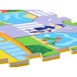 Covor tip puzzle cu masinute, 60x60 cm, 4 piese spuma EVA, grosime 1 cm