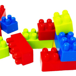 Cuburi de construit, 36 piese multicolore, saculet plastic depozitare