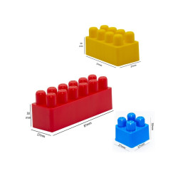 Set 65 cuburi construit, piese plastic, multicolor, varsta 2 ani+