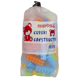 Cuburi constructii, 160 piese jucarii, sac depozitare