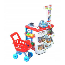 Set supermaket, 24 accesorii, lumini, efecte sonore, carucior cumparaturi, casa de marcat, 82x50x44 cm