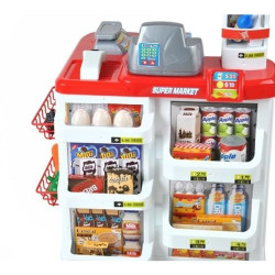 Set supermaket, 24 accesorii, lumini, efecte sonore, carucior cumparaturi, casa de marcat, 82x50x44 cm