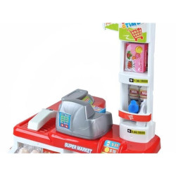 Set supermaket, 24 accesorii, lumini, efecte sonore, carucior cumparaturi, casa de marcat, 82x50x44 cm