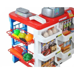 Set supermaket, 24 accesorii, lumini, efecte sonore, carucior cumparaturi, casa de marcat, 82x50x44 cm