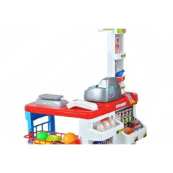 Set supermaket, 24 accesorii, lumini, efecte sonore, carucior cumparaturi, casa de marcat, 82x50x44 cm