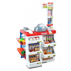 Set supermaket, 24 accesorii, lumini, efecte sonore, carucior cumparaturi, casa de marcat, 82x50x44 cm