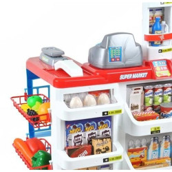 Set supermaket, 24 accesorii, lumini, efecte sonore, carucior cumparaturi, casa de marcat, 82x50x44 cm