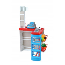 Set supermaket, 24 accesorii, lumini, efecte sonore, carucior cumparaturi, casa de marcat, 82x50x44 cm