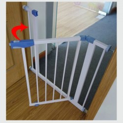 Poarta siguranta pentru copii, metalica, deschidere dubla, reglabila 75-85 cm, protectie scari