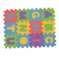 Covor puzzle din spuma moale EVA, 26 piese, 15x15 cm, alfabet si cifre, grosime 1 cm