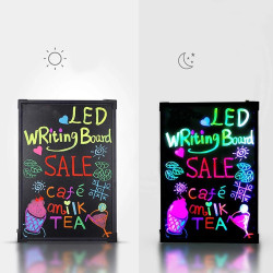 Tabla LED rescriptibila 40x60 cm, reclama luminoasa efect neon, suport inclus