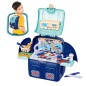 Trusa doctor pentru copii, 14 accesorii, cutie tip ghiozdanel albastru, 36,5x34x13 cm
