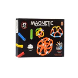 Set constructii magnetic 3D, 43 piese multicolore, 6 ani+