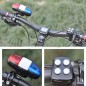 Sonerie tip sirena politie pentru bicicleta, 4 melodii, 6 LED-uri, controler, RESIGILAT