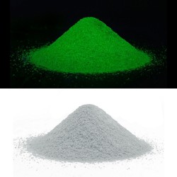 Nisip decorativ fosforescent alb care lumineaza verde