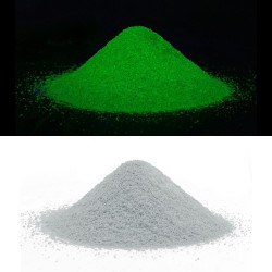 Nisip decorativ fosforescent alb care lumineaza verde