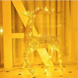 Figurina decorativa Ren LED, inaltime 110 cm, iluminat alb cald, alimentare priza