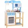 Bucatarie pentru copii, din lemn, 84.5x54x27 cm, 7 accesorii incluse, butoane senzoriale
