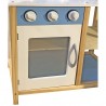 Bucatarie pentru copii, din lemn, 84.5x54x27 cm, 7 accesorii incluse, butoane senzoriale