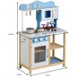 Bucatarie pentru copii, din lemn, 84.5x54x27 cm, 7 accesorii incluse, butoane senzoriale Bucatarie pentru copii, din lemn, 84.5x54x27 cm, 7 accesorii incluse, butoane senzoriale