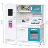 Bucatarie din lemn pentru copii, 102x97x33,5cm, 6 accesorii, telefon, dozator apa