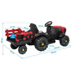 Tractor electric pentru copii, centura de siguranta, faruri, remorca inclusa, telecomanda, muzica